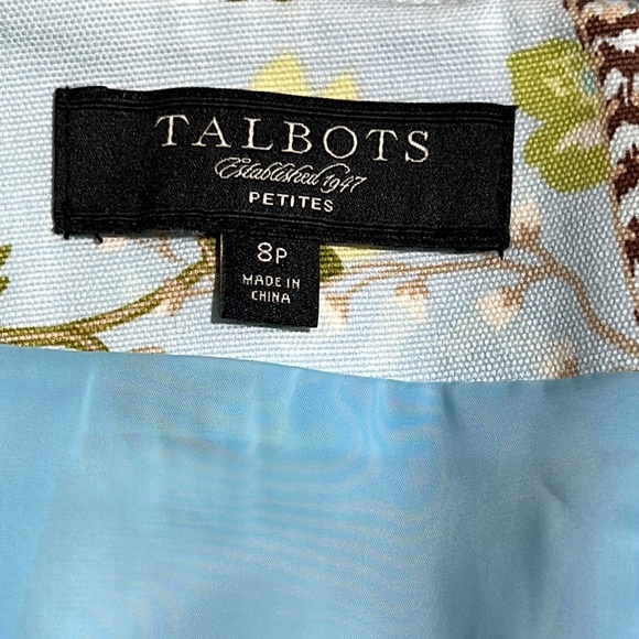 TALBOTS || Blue Floral Knee Length Skirt. Sz. 8P - Picture 7 of 8